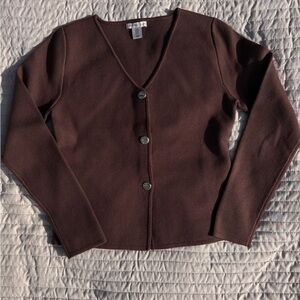 Sincerely Jules Brown V-Neck Button Cardigan
